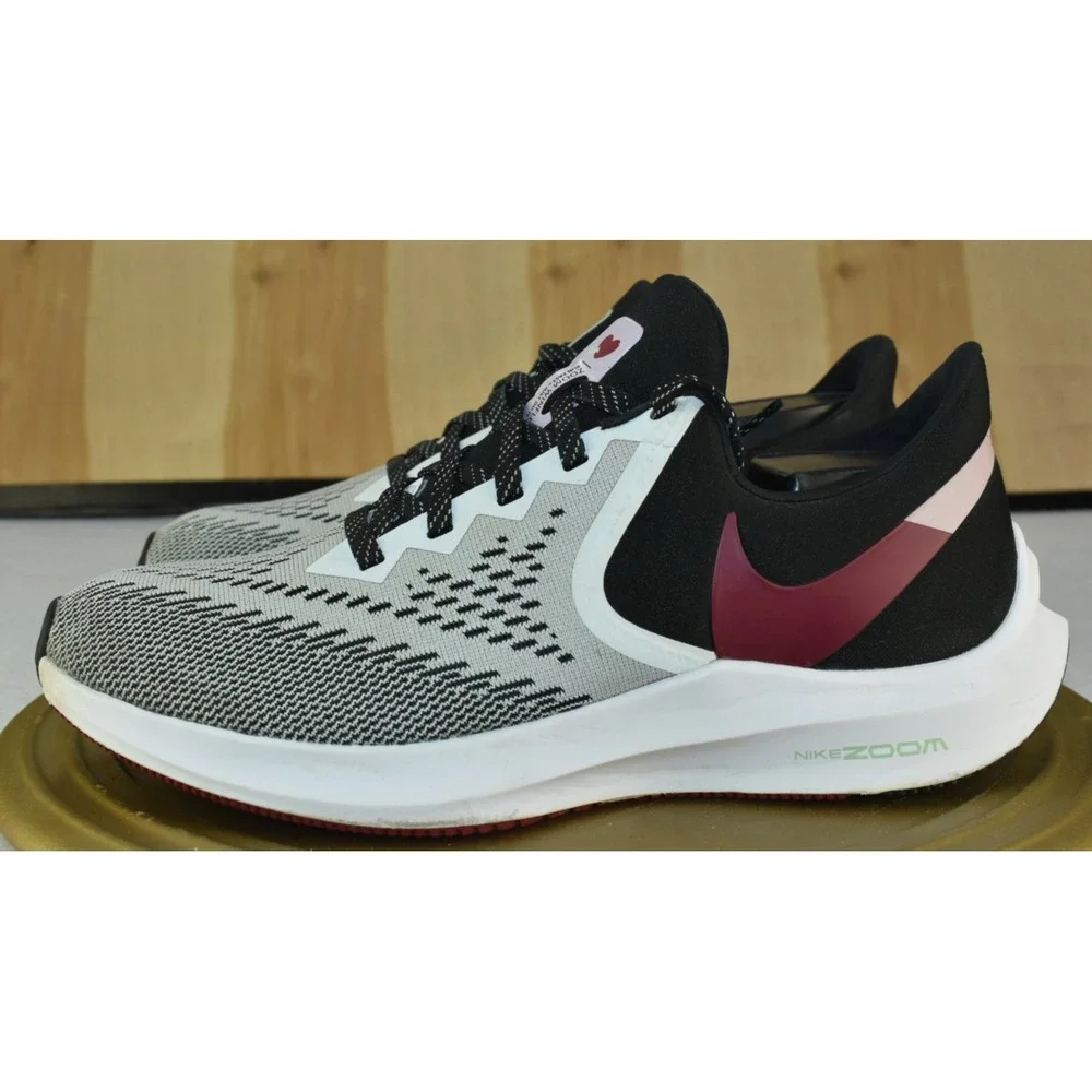 Nike Air Zoom Winflo 6 Women Shoes Size 10 White Running Sneakers AQ8228-103